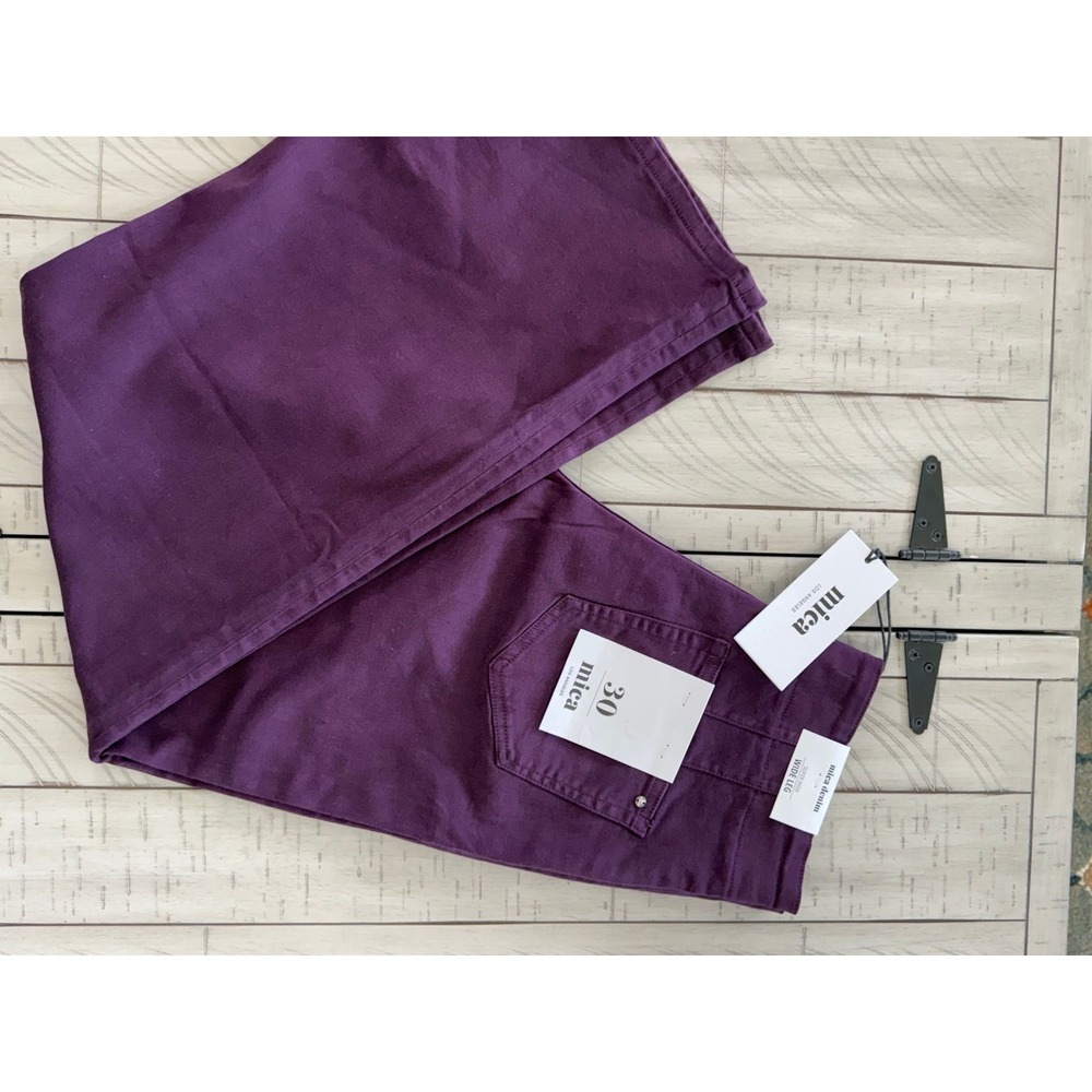 #D-19- Mica- Sz 30- Eggplant- Super High- Wide Leg- NWT